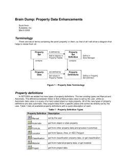 Brain Dump - Property Data Enhancements