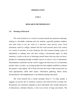 DISSERTATION UNIT I RESEARCH METHODOLOGY 1.0. Meaning