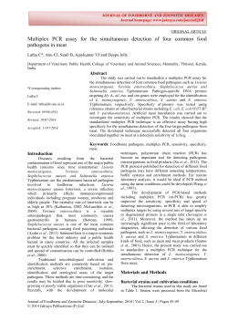 Multiplex PCR assay for the simultaneous detection of four common
