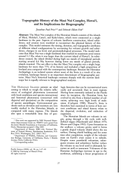 Topographic History of the Maui Nui Complex
