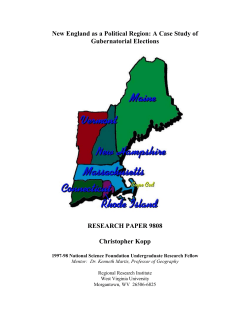 New England as a Political Region: A Case Study of Gubernatorial