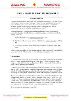 Paul - heart and mind aflame II