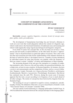26 CONCEPT IN MODERN LINGUISTICS: THE COMPONENTS OF