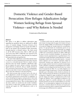 Domestic Violence and Gender-Based Persecution