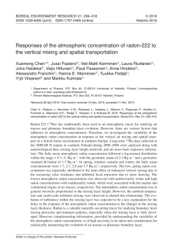 Responses of the atmospheric concentration of radon