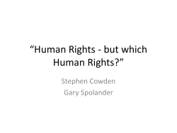 Human Rights - but which Human Rights?