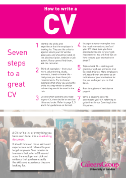 How to write a CV - London Graduate Fair