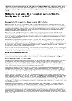 George Lakoff (1991), Metaphor and War
