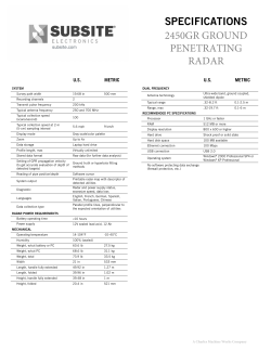 SPECIFICATIONS 2450GR GROUND PENETRATING RADAR