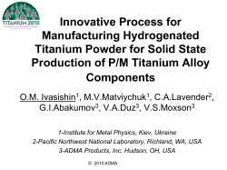 Innovative Process for Manufacturing Hydrogenated Titanium
