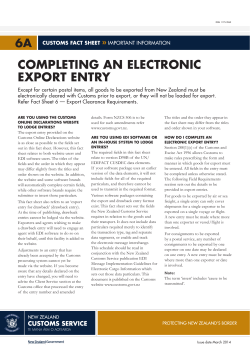 Fact Sheet 06A - Completing an electronic export entry