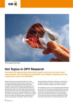 Hot Topics in OPV Research