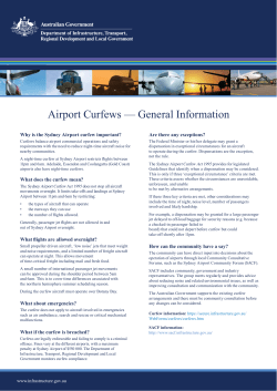 Airport Curfews &mdash; General Information