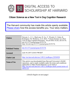 Citizen Science as a New Tool in Dog Cognition Research