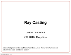Ray Casting - cs.Virginia