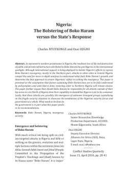 Nigeria: The Bolstering of Boko Haram versus the State`s Response