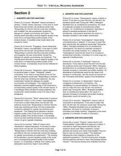 Test 11 Critical Read Explans