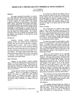 DESIGN OF A MICRO-GRAVITY SPHERICAL SPACE HABITAT