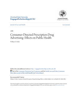Consumer-Directed Prescription Drug Advertising: Effects on Public