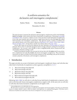 A uniform semantics for declarative and interrogative complements