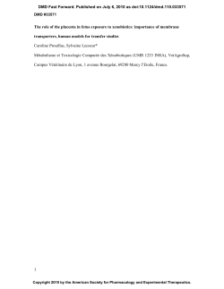 1 The role of the placenta in fetus exposure to xenobiotics