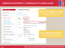 PICK THE CORRECT TERM USE &ldquo;BROWSE SUBJECT