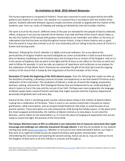 An Invitation to Wait: 2016 Advent Resources