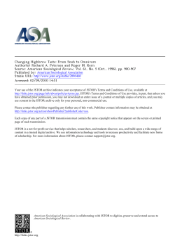 Changing Highbrow Taste: From Snob to Omnivore