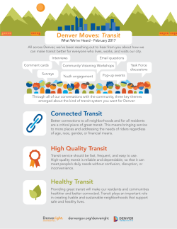 Denver Moves Transit: What We`ve Heard