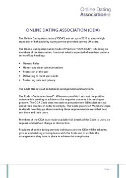 Code of Practice - Online Dating Association