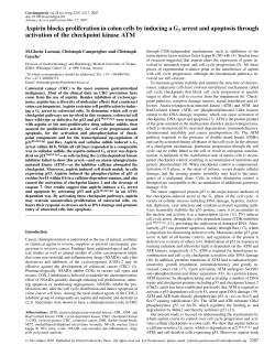 Aspirin blocks proliferation in colon cells by inducing a G1 arrest and