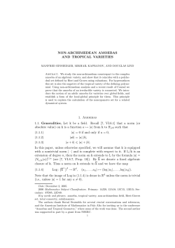NON-ARCHIMEDEAN AMOEBAS AND TROPICAL VARIETIES 1