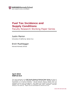 Fuel Tax Incidence and Supply Conditions