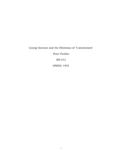 George Kennan and the Dilemmas of `Containment`