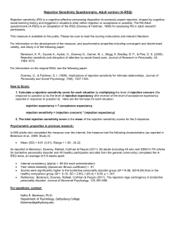 Rejection Sensitivity Questionnaire, Adult version (A-RSQ)
