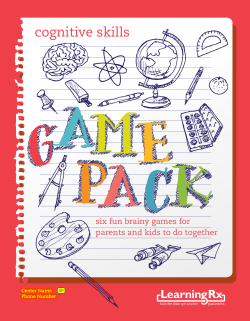 Cognitive Skills Game Pack