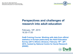 Perspectives and challenges of research into adult education