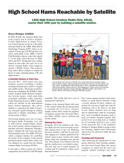 High School Hams Reachable by Satellite