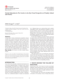 On the Education in The Catcher in the Rye From Perspectives of