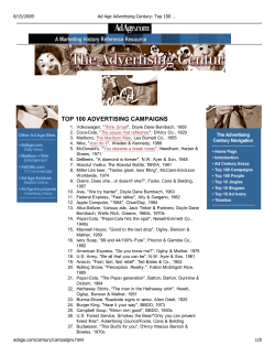 Ad Age Advertising Century: Top 100 Advertising Campaigns