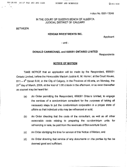 (c) An Order abridging the time for service of this Notice of Motion
