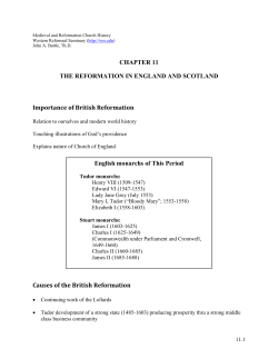 Chapter 11 &ndash; The Reformation in England and Scotland