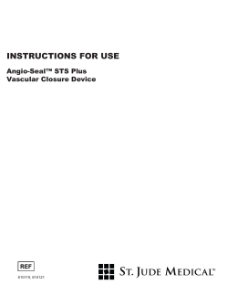 Terumo Angio-Seal STS Plus IFU - Terumo Interventional Systems