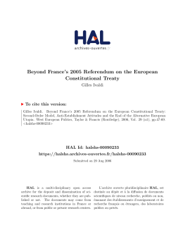Beyond France`s 2005 Referendum on the European - Hal-SHS