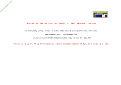 position of sun on celestial sphere at input universal time