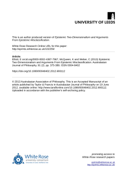 Epistemic Two-Dimensionalism and Arguments From Epistemic