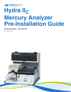 Hydra II Mercury Analyzer Pre-Installation Guide