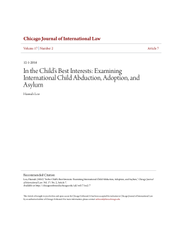 In the Child`s Best Interests: Examining International Child Abduction