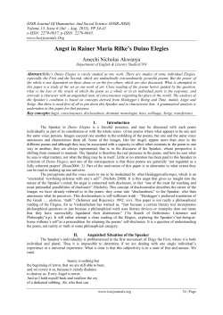 Angst in Rainer Maria Rilke`s Duino Elegies