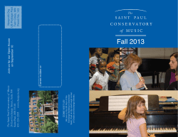 Fall 2013 - The Saint Paul Conservatory of Music